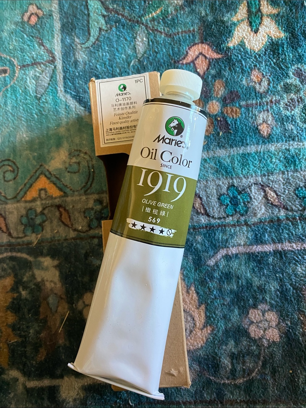NWOT Marie’s Oil Color 1919 Olive Green large Tube